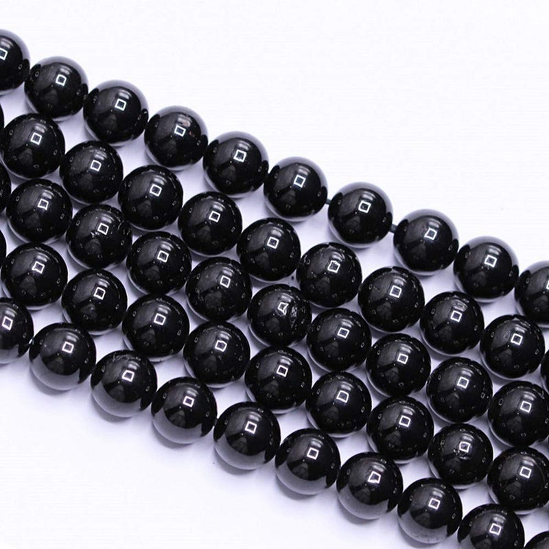PLTbeads Natural Gemstone Loose Beads Smooth Round Approxi 15 inch DIY Bracelet Necklace for Jewelry Making (8mm, Black Tourmaline) - Image 4